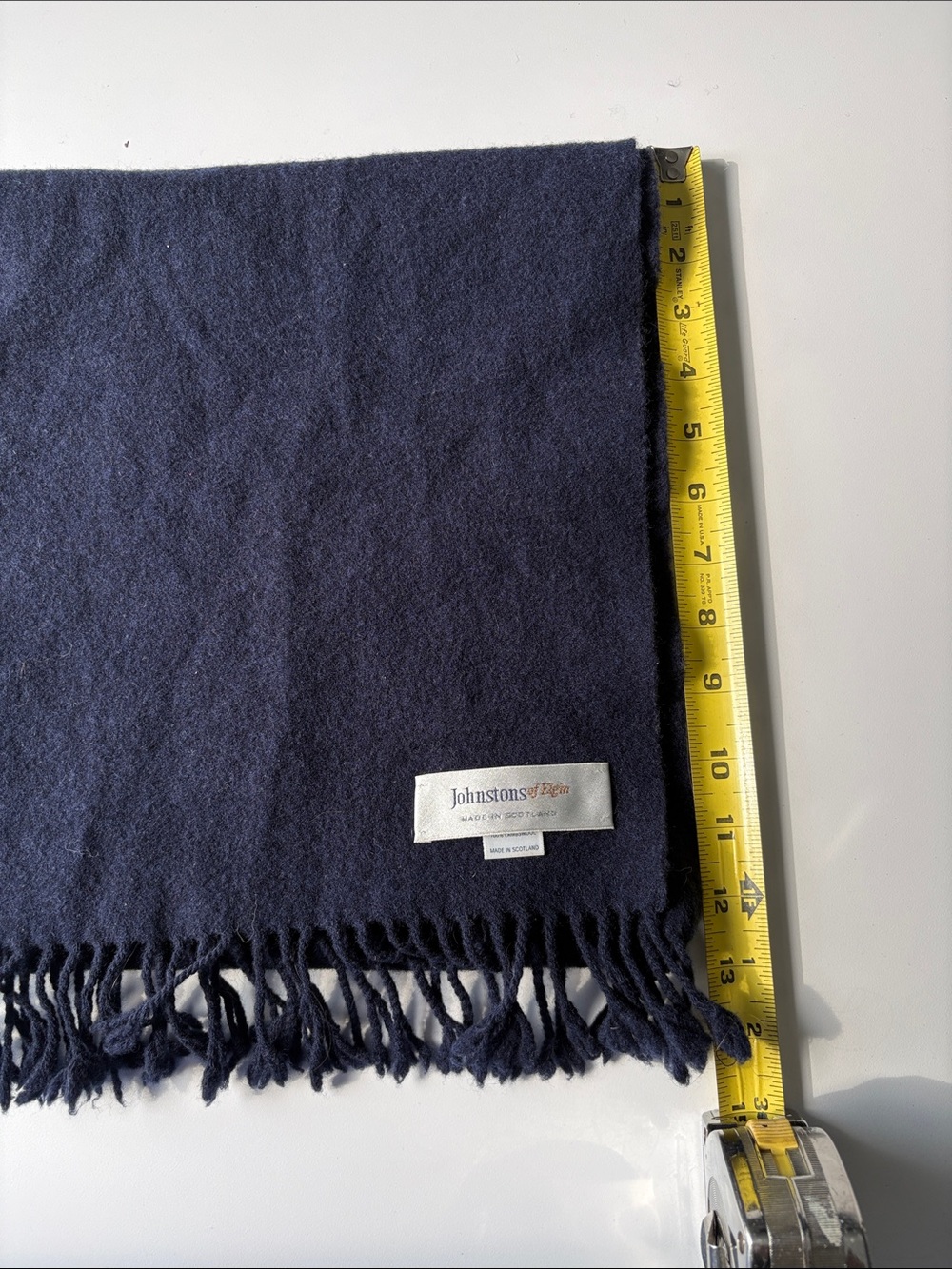 Johnstons of Elgin Navy Lambswool Scarf